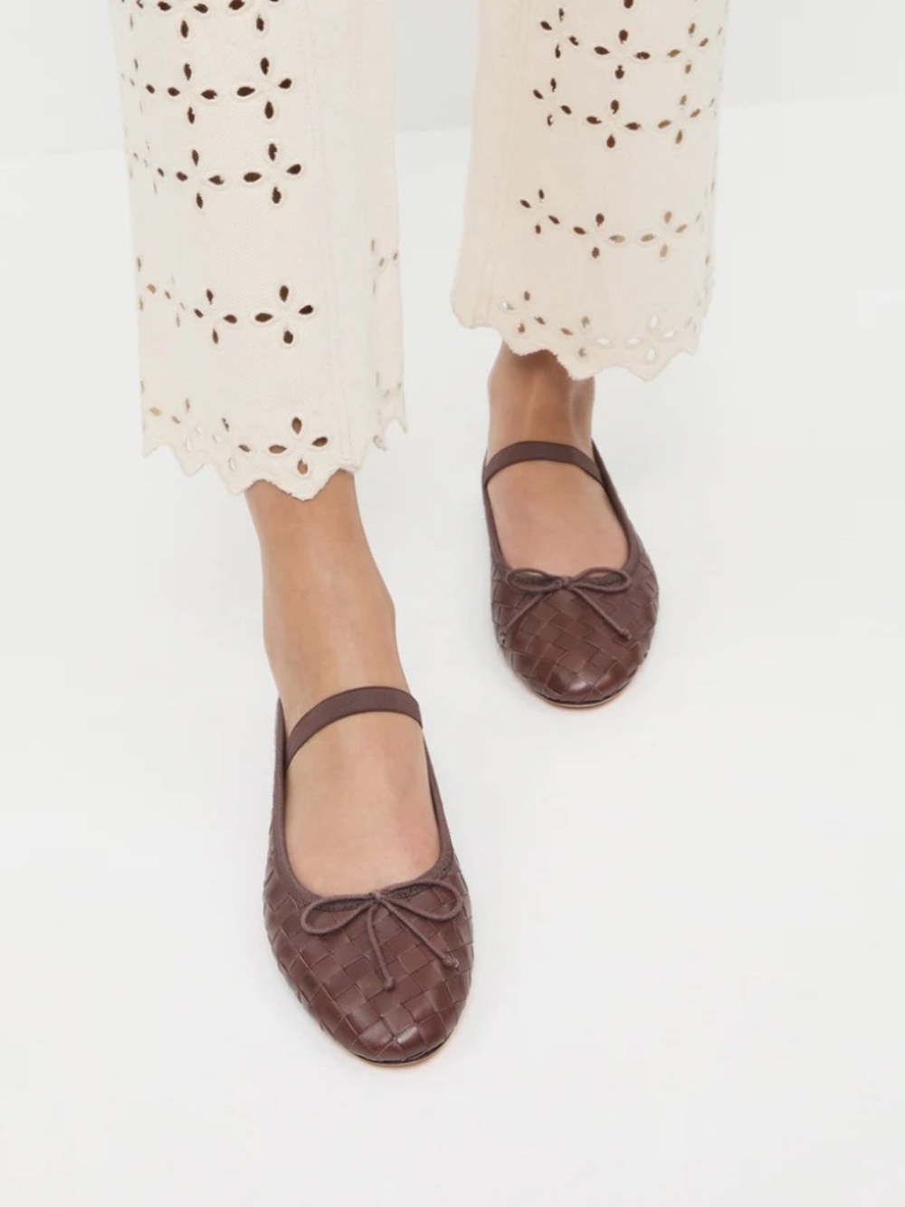 *NO OFFER* Loeffler randall Espresso Woven leather Ballet Flat